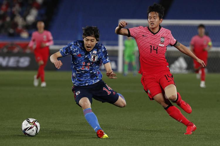 日本国家队vs韩国足球的相关图片