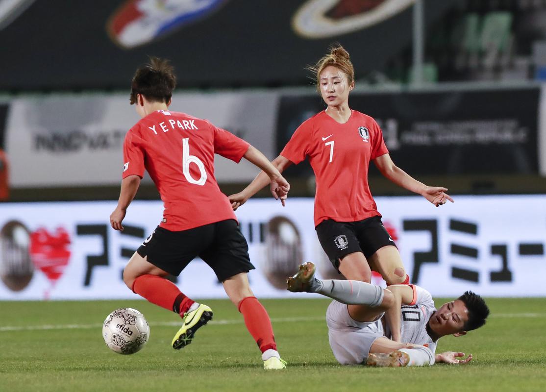 时候女足球中国vS韩国的相关图片